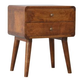 Bedside Table - CROMER Nightstand Chestnut 45cm