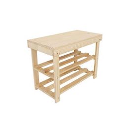 Bonnie Shoe Bench with Solid Top - Oak