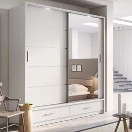 Artimas V Sliding Door Wardrobe 200cm - White Matt