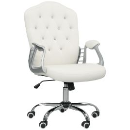 VONSETTA Velvet Feel Work Chair Cream