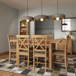 Herman 1.2M Extending Dining Table- Rustic Oak