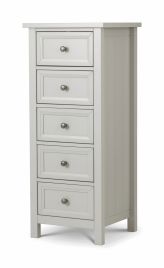MALTON VI Grey Chest of Drawers - Tallboy, Medium-sized, 5 Drawers