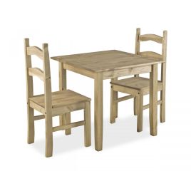 Wisbech Small Mexican Dining Set with 2 Chairs - Pine Distressed