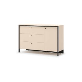 LINNA Beige Chest of Drawers - Extra Large-sized, 3 Drawers, 1 Door