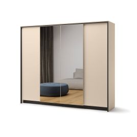 Wardrobe - LINNA 4 Door Mirrored Wardrobe 251cm