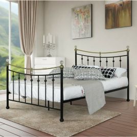 Modern Metal Crystal Bed Frame with Mattress Option