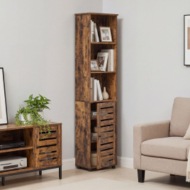 Tall Bathroom Cabinet - MARDA Floor Storage Rustic Brown