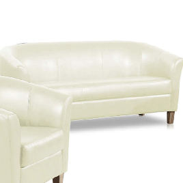 Bexhill 3 Seater Faux Leather Sofa - Cream