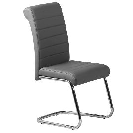 Axminster Leather Effect Dining Chairs 2 Pieces - Grey