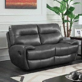 Dorchester 2 Seater Recliner Sofa in Leather Gel and PU - Grey