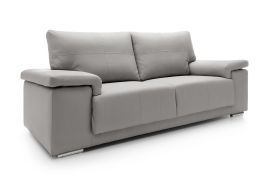 Chelmsford 3 Seater Leather Sofa - Light Grey