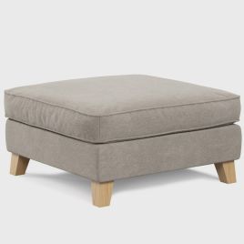 Footstool - KRISTY Fabric - Light Beige