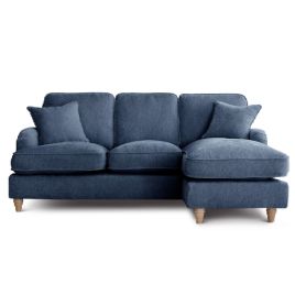 Corner Sofa - COCOON Fabric 3 Seater Left Hand Facing - Navy