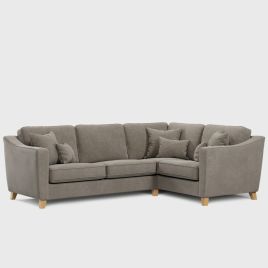 Corner Sofa - KRISTY Fabric 3 Seater Left Hand Facing - Dark Beige