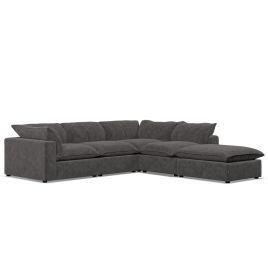 Corner Sofa - PUEBLA Fabric 4 Seater Left Hand Facing - Slate
