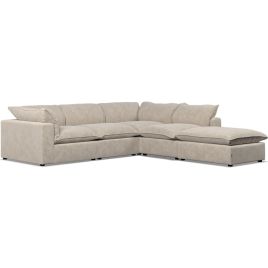 Corner Sofa - PUEBLA Fabric 4 Seater Left Hand Facing - Eggshell