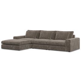 Corner Sofa - SOVA Fabric 3 Seater Right Hand Facing Mocca - Footstool End