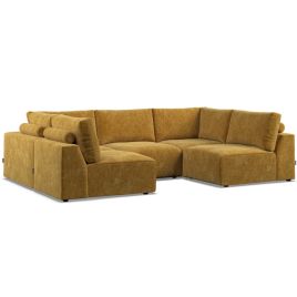 Corner Sofa - GRAZ Fabric 5 Seater U Shaped - Sunny