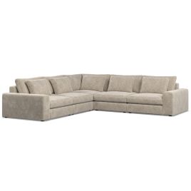 Corner Sofa - SOVA Fabric 4 Seater Right Hand Facing Pearl