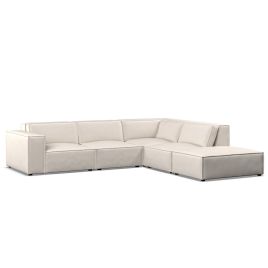 Corner Sofa - LUCCA Fabric 5 Seater Left Hand Facing - Ivory