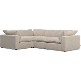 Corner Sofa - PUEBLA Fabric 3 Seater Right Hand Facing Eggshell