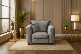 SOLARAE Fabric Single Sofa Armchair - Grey