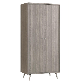 Wardrobe - BURBANK 2 Door Wardrobe Grey Oak Effect 95cm