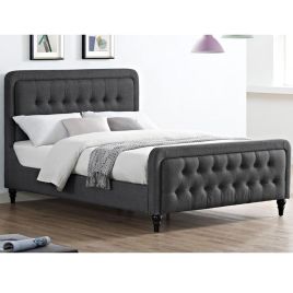 Nolan Nico Linen Fabric Double Bed - Grey