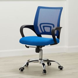 Tate Mesh Back Swivel Office Chairs - Blue