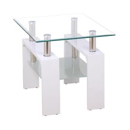Atticus High Gloss Lamp Table - White
