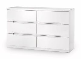 MONTROSE White Chest of Drawers - Large-sized, 6 Drawers