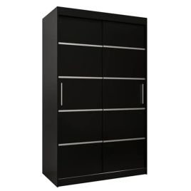 Sliding Wardrobe - VICENZA I 2 Door Wardrobe Black 120cm