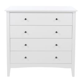 CASCAIS White Chest of Drawers - Medium-sized, 4 Drawers