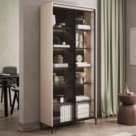 Scribble Spex Tall Display Cabinet - Beige