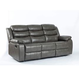 Esperanza 3 Seater Leather Aire Recliner - Grey