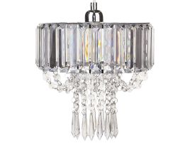 Pendant Lamp Transparent Metal Acrylic Glass 83 cm Decorative Chandelier Gloss Finish Glam