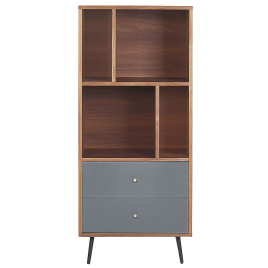 Bookcase Dark Wood and Grey RICHMOND