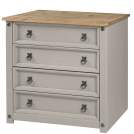 COMPTON Grey Chest of Drawers - Medium-sized, 4 Drawers