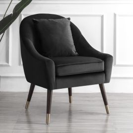 VALORA Velvet Dining Chair - Black