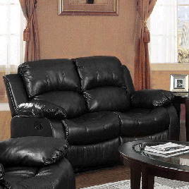 Corby 2 Seater Recliner Suite Black - Full Bonded Leather