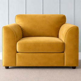 DELANO Plush Velvet Armchair - Mustard