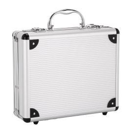 Aluminium Pistol Gun Case Storage Lockable Flight Case Foam Tool Box Silver