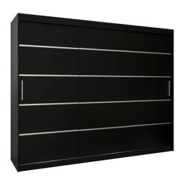 Sliding Wardrobe - VICENZA I 3 Door Wardrobe Black 250cm