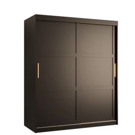 Sliding Wardrobe - CLIFFORD I 2 Door Wardrobe Black 150cm