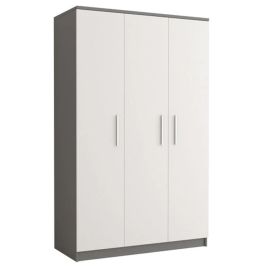 Wardrobe - ORMISTON 3 Door Wardrobe Grey Matt 120cm
