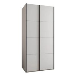 Sliding Wardrobe - BRADLEY 2 Door Wardrobe White 100cm
