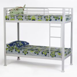 No Bolt Metal Single Bunk Bed Frame - White