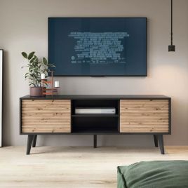 Bella Hendrix TV Cabinet - Oak Artisan and Black