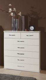 BUDE White Chest of Drawers - Medium-sized, 7 Drawers