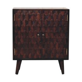 MINTO Sideboard - Walnut Wood Pineapple Carved Cabinet - Walnut